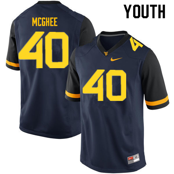NCAA Youth Kolton McGhee West Virginia Mountaineers Navy #40 Nike Stitched Football College Authentic Jersey EB23I66RO